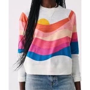 Faherty Sunset Waves Slub Crewneck Soleil Sunset Waves Medium Long Sleeve Top